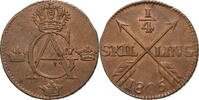 Sweden 1/4 Skilling Gustaf IV Adolf, Copper, KM:564 -