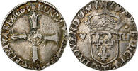 France 1/8 Ecu Henri IV, Nantes, Silver, Gadoury:582 -