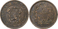 Luxembourg 5 Centimes Guillaume III, Paris, Bronze, KM:22 -