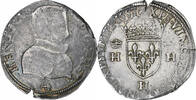 France Teston à la tête nue Henri II, La Rochelle, Bust A, Silver -