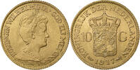 Netherlands 10 Gulden Wilhelmina I, Utrecht, Gold, KM:149 -