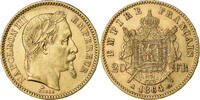France 20 Francs Napoleon III, Laureate head, Paris, Gold -