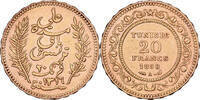 20 Francs 1898 Paris Tunesien Ali III, Paris, Gold, SS+, KM:227 SS+