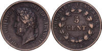 French Antilles 5 Cents 1844 Paris Louis Philippe I, Paris, Bronze SS 31.11 US$  +  28.86 US$ shipping