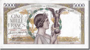5000 Francs 1944 Frankreich Geldschein, 5 000 F 1934-1944   Victoire   VZ
