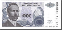 Bosnia - Herzegovina 1,000,000 Dinara Banknote -