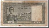 Yugoslavia 10 Dinara 1939 Banknote, 1939-09-22 VF(20-25)