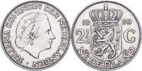 Netherlands 2-1/2 Gulden 1959 Not Applicable Juliana, Silver, KM:185 S+ 34.63 US$  +  28.91 US$ shipping