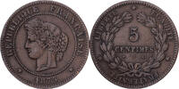 France 5 Centimes 1875 Paris C&eacute;r&egrave;s, Paris, Bronze, Gadoury:157a S+ 40.34 US$  +  28.86 US$ shipping