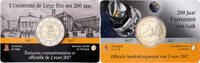 Belgium 2 Euro 2017 Monnaie royale de Belgique 200 Years - University of... 17.26 US$  +  28.86 US$ shipping
