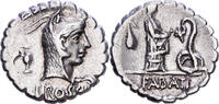  Denarius Serratus 64 v. Chr Rome Roman Republic, Roscia, Rome, Silver SS 287.41 US$  +  28.86 US$ shipping