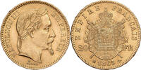 France 20 Francs 1865 BB Napoleon III, Strasbourg, Gold AU(50-53)