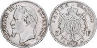 France 5 Francs 1870 BB Napoleon III, Strasbourg, Silver EF(40-45)