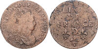France Liard Louis XIV, Liard de France au buste juvénile, deuxième type -