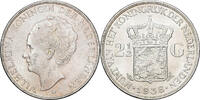 Netherlands 2-1/2 Gulden 1938 Not Applicable Wilhelmina I, Silver, KM:165 MS(60-62)