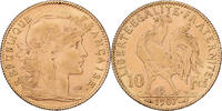 France 10 Francs 1907 Paris Marianne, Paris, Gold, Gadoury:1017, KM:846 EF(40-45)