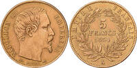 France 5 Francs Napoleon III, Paris, tranche lisse, Gold -