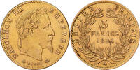 France 5 Francs Napoleon III, Paris, Gold, Gadoury:1002 -