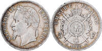 France 5 Francs Napoleon III, Strasbourg, Silver -