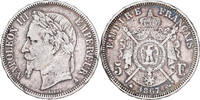France 5 Francs 1867 A Napoleon III, Paris, Silver, Gadoury:739 VF(30-35)