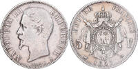 France 5 Francs Napoleon III, Paris, main ancre, Silver -