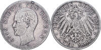 German States 2 Mark BAVARIA, Otto, Munich, Silver, KM:913 -