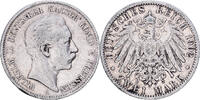 German States 2 Mark PRUSSIA, Wilhelm II, Berlin, Silver -