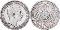 German States 2 Mark PRUSSIA, Wilhelm II, Berlin, Silver -