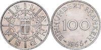 Saarland 100 Franken Paris, Copper-nickel, KM:4 -