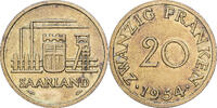 Saarland 20 Franken Paris, Aluminum-Bronze, Gadoury:2, KM:2 -