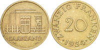 Saarland 20 Franken Paris, Aluminum-Bronze, Gadoury:2, KM:2 -