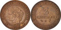 France 2 Centimes Coin, Cérès, Paris, Bronze, KM:827.1 -