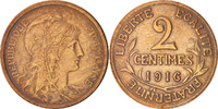 France 2 Centimes Coin, Dupuis, Paris, Bronze, KM:841 -
