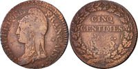 France 5 Centimes Coin, Dupré, Strasbourg, Bronze, KM:640.4 -