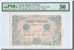 France 20 Francs Noir, 1904-09-26, P.795, AU 50, PMG -