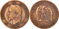 France 10 Centimes 1863 BB Coin, Napoleon III, Napoléon III, Strasbourg VF(20-25)