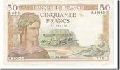 France 50 Francs Banknote, 1939-04-13, Fayette:18.25, KM:85b -