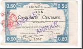 France 50 Centimes Banknote, Pirot:59-934, Feignies -