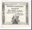 France 10 Sous Banknote, Guyon, 1792-10-24, KM:A64a -