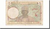 French West Africa 5 Francs Banknote, 1943-03-02, KM:26 -