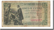 Spain 5 Pesetas Banknote, 1945-06-15, KM:129a -
