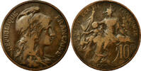 France 10 Centimes Coin, Dupuis, Paris, Bronze, KM:843 -
