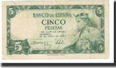 Spain 5 Pesetas Banknote, 1954-07-22, KM:146a -
