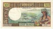 Tahiti 100 Francs Banknote, KM:23 -