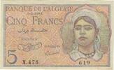 Algeria 5 Francs Banknote, 1944-10-02, KM:94a -