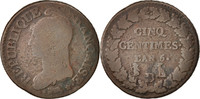 France 5 Centimes Coin, Dupré, Lyon, Bronze, KM:640.5 -