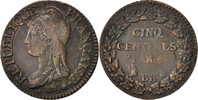 France 5 Centimes Coin, Dupré, Strasbourg, Bronze, KM:640.4 -