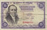 Spain 25 Pesetas Banknote, 1946-02-19, KM:130a -
