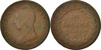 France Decime Coin, Dupré, Lille, Bronze, KM:644.11 -