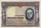 Spain 50 Pesetas Banknote, 1935-07-22, KM:88 -